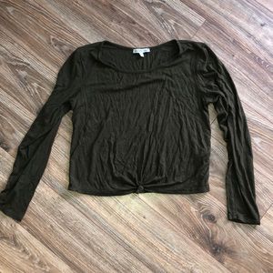 Charlotte Russe Army Green Long Sleeve Top